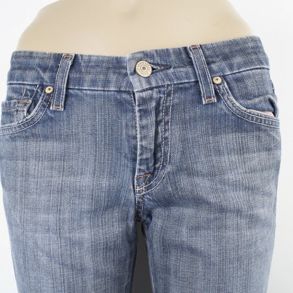 7 For All Mankind Carol Boot 26 (27 X 32 Women's Denim Jeans Medium Wash USA - Picture 3 of 13
